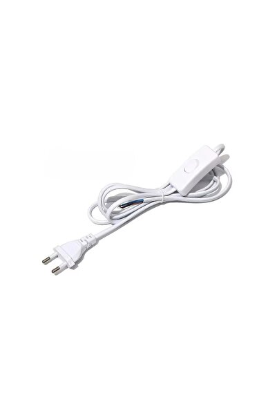 Choice white AC Power Cord 1m on-off Switch Plug Wire Two-pin EU Plug Cable E...