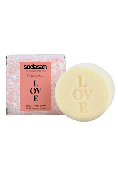 Sodasan هدية صابون عضوي (حب - LOVE) - صابون الورد والفاكهة البرية والفراولة 8...