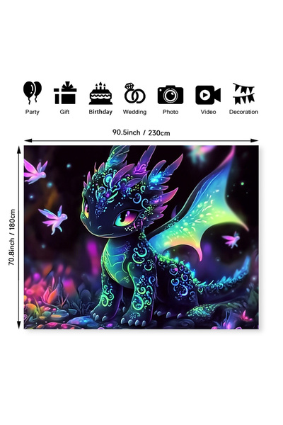 Choice1 40X60CM(1.3X2FT BU-1 VIKAMA Colorful Dragon Tapestry Taming Dragon Th...
