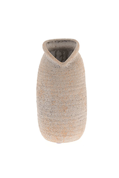 meli melo Vaza bej decorativa din ceramica texturata, finisaj rustic 26 cm