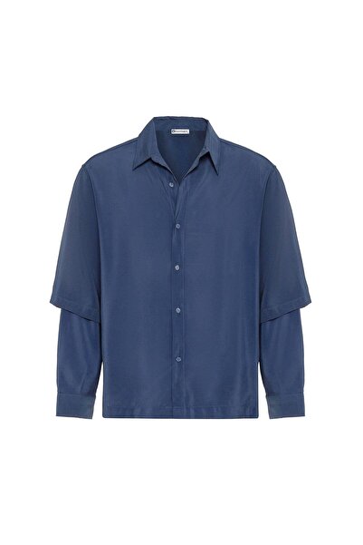 S13 Store Double sleeve detailed oversize shirt