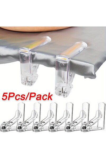 Choice 5Pcs Plastic Tablecloth Clips Transparent Non-slip Securing Holder Dec...