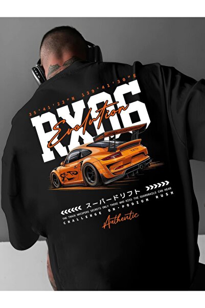 bolivia's RX06 Letters and Cars Men's Fashion Printed Street Casual Short Sle...
