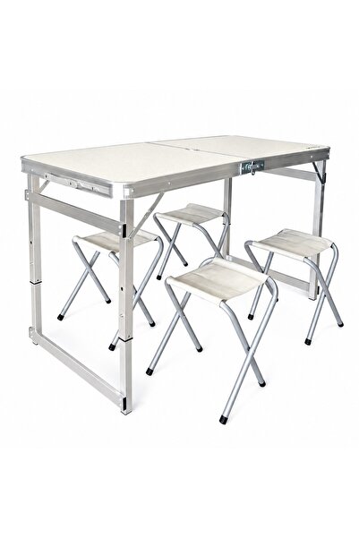 MADFOX CampSet ShadePort Tabureli Katlanır Masa Seti