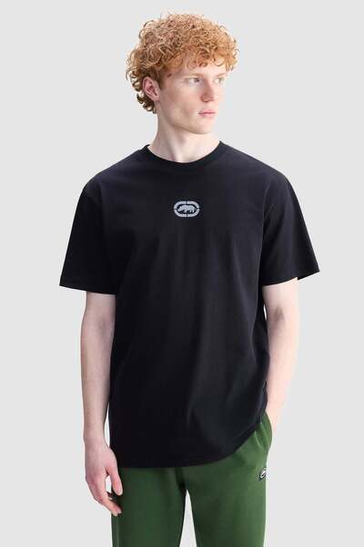 ecko unltd. Bentley Loose Fit Crew Neck Printed 100% Cotton Men's Black T-Shirt