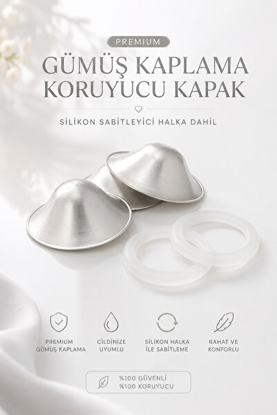 Mommiecare TR Gümüş Kaplama Göğüs Ucu Koruyucu Kapak