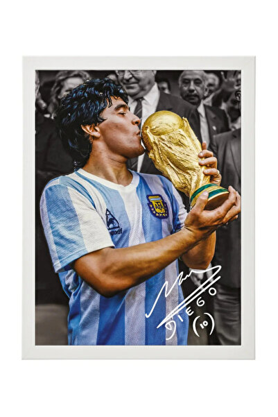 Boomah Accessories Diego Maradona Argentina Legend Printed Autograph - Framed...