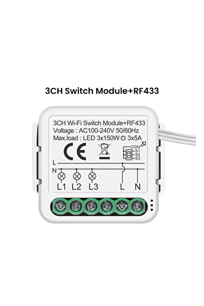 choice2 وحدة تحكم ذكية واي فاي WF-RF 3CH GIRIER Tuya مع مفتاح RF433 DIY، تتطل...