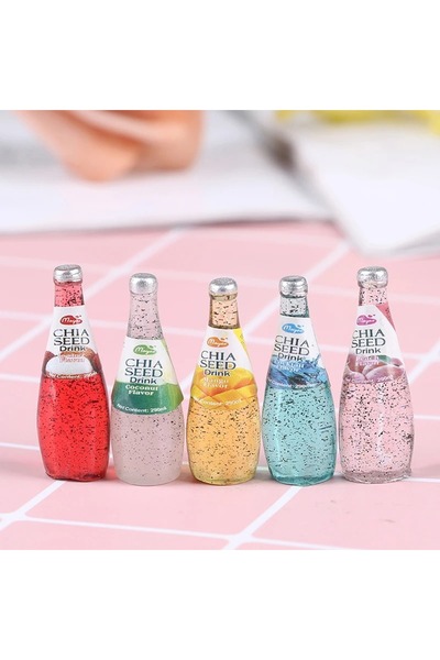 Choice 10pcs mix Mini Resin Fruit Bottle Simulation Drinks Model Toys Fruit D...