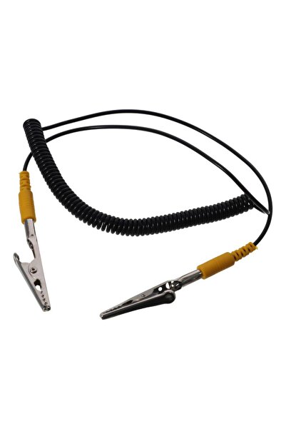 Choice Anti-Static ESD Grounding Cable Coiled Cord, with Double Alligator Cli...