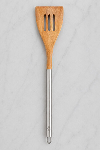 Destpak Acacia Perforated Spatula Colander with Stainless Steel Handle - Wood...