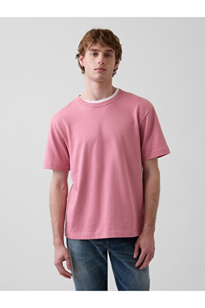 GAP Erkek Açık Pembe Heavyweight Relaxed T-Shirt