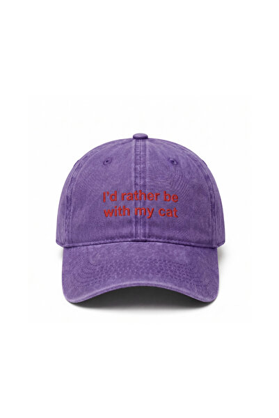 Tresore I'D Rather Be with My Cat Embroidered Hat / "I'D Rather Be with My Ca...