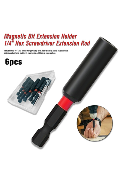 Choice 6pcs 6pcs Magnetic Bit Extension Holder 1/4" Hex Screwdriver Extension...