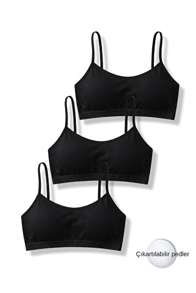 Panfilia 95% Cotton Girls' Lycra Combed Cotton Thin Straps Padded Training Br...