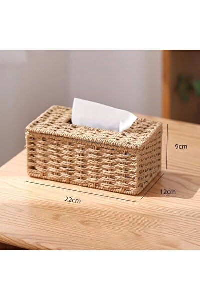 Choice Camel Fashion Imitation Rattan Woven Tissue Box Large Capacity Vintage...