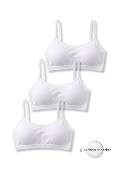Panfilia 95% Cotton Girls' Lycra Combed Cotton Thin Straps Padded Training Br...