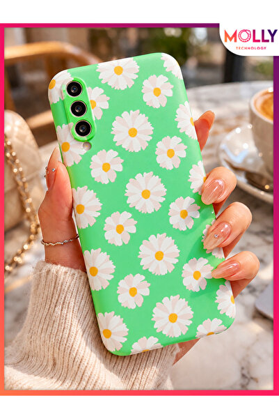 Molly HUAWEİ P SMART PRO İçin İlkbahar Yeşili Daisy Fresh Desenli Silikon Kılıf