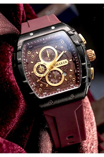 SMAKER Men's Luxury Sport Watch - Tonneau Shaped Case, Multi-Dial Chronograph...