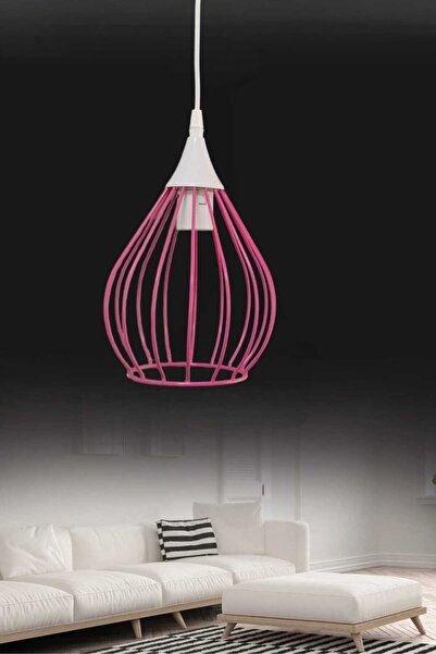 BSA LIGHTING TEL KIRMIZI TEKLİ MODERN SARKIT AVİZE (BEYAZ GÖVDELİ)