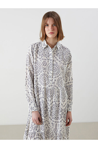 LC Waikiki Shirt Collar Patterned Dress