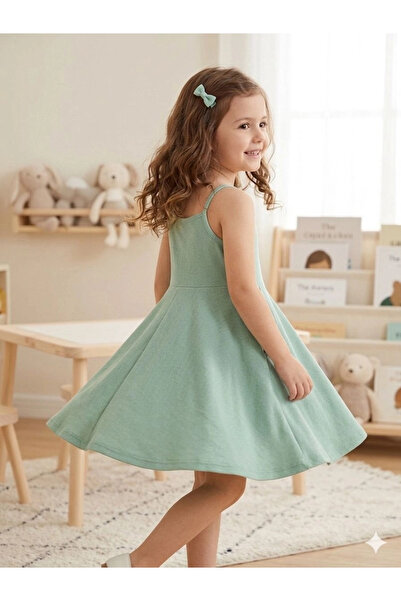nk kids فستان بايك 4-8 باللون الأخضر