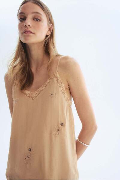 H&M Embroidered strappy top