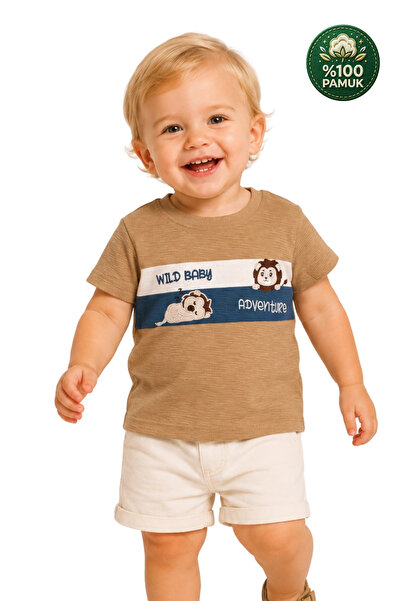 Divonette Boy's Thin Summer 100% Cotton Short Sleeve Lion Patterned Baby Boy ...