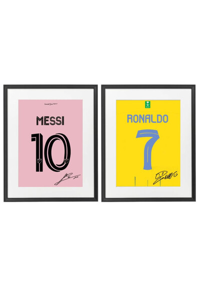 Boomah Accessories Set of 2, Lionel Messi and Cristiano Ronaldo Autographed J...