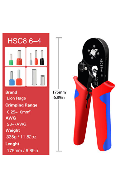 Choice أدوات تجعيد أطراف الكابلات HSC8 6-4، كماشة كهربائية صغيرة HSC8 6-4 0.2...