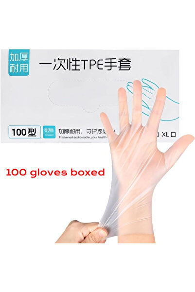 Choice11 L 100 gloves boxed Disposable Gloves Food Grade TPE Thickened Wear-r...