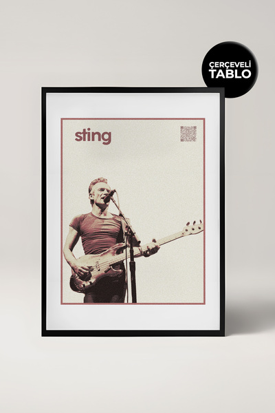 House Gorgeous Sting Qr Code Music Giants Collection Black Framed Design Pain...