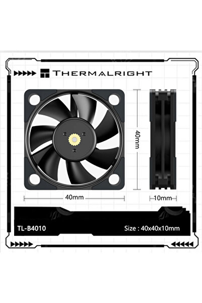 Choice مروحة تبريد صغيرة للهيكل TL-B4010 من ثيرمالرايت بدون إضاءة RGB، مقاس 4...