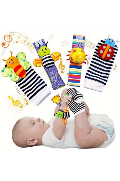 Choice4 4Pcs Classic insects 4Pcs Delightful Baby Rattle Sock Toys - Perfect ...