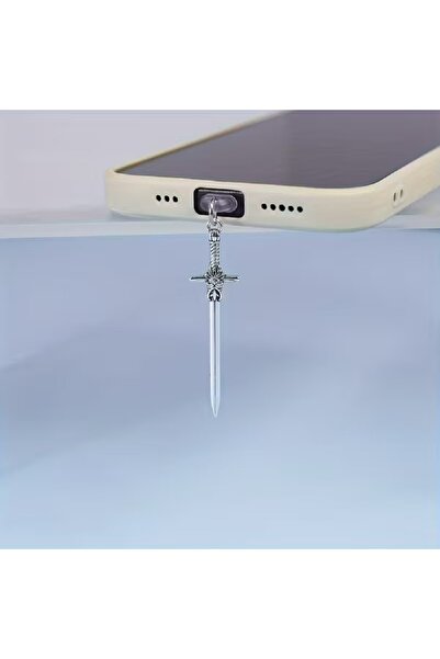 Choice غطاء حماية للهاتف المحمول من الغبار بتصميم سيف فضي وبرونزي، مزود بقلاد...