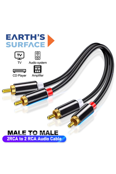 Choice3 1.5m 2RCA to 2RCA RCA Stereo Audio Cable 2RCA to 2RCA Male to Male Au...