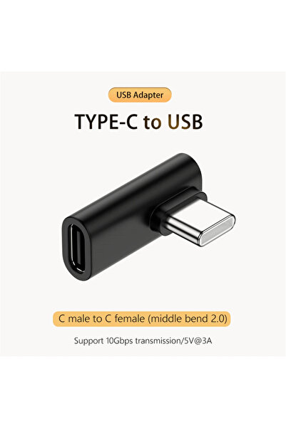 Choice3 محول USB-C على شكل حرف U بزاوية 90/180 درجة، موصل USB-C 3.0 لأجهزة أن...