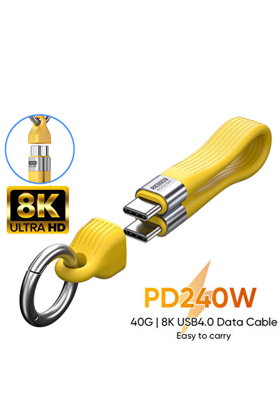 Choice1 كابل USB-C إلى USB-C أصفر جديد بسرعة 40 جيجابت في الثانية ودقة 8K@60H...