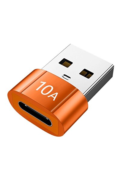 choice2 1pcs Orange 10A OTG USB 3.0 to Type-C Adapter Type-C Female to USB Ma...