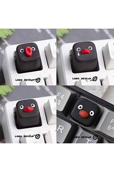 choice2 مجموعة من 4 مفاتيح بديلة للوحة المفاتيح الميكانيكية بتصميم البطريق ال...