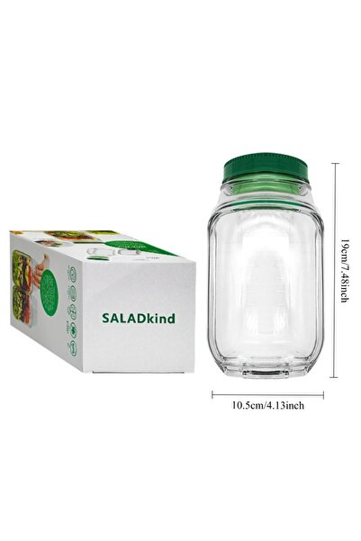 Choice 1-tier 1000ml 1pcs Plastic Salad Pod Side Open Salad Jars Portable Bre...