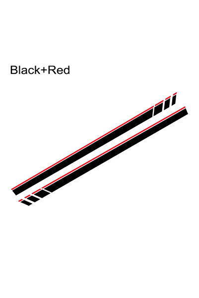 Choice1 170x8.4cm Black Red 2PCS Car Side Stickers For VW Volkswagen Polo 6R ...