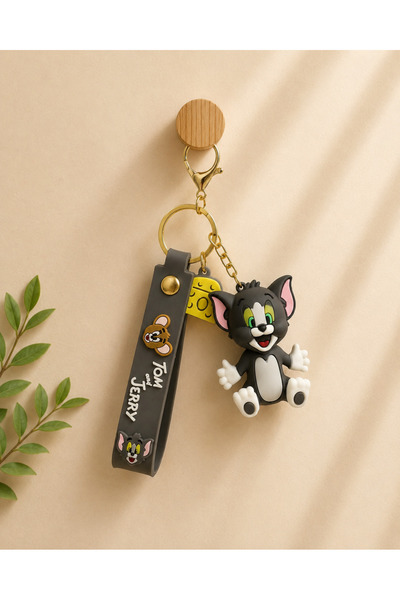 DREAMIOGIFTANDBOX Tom ve Jerry Tom Silikon Anahtarlık Sevimli Kawaii Çanta Ar...