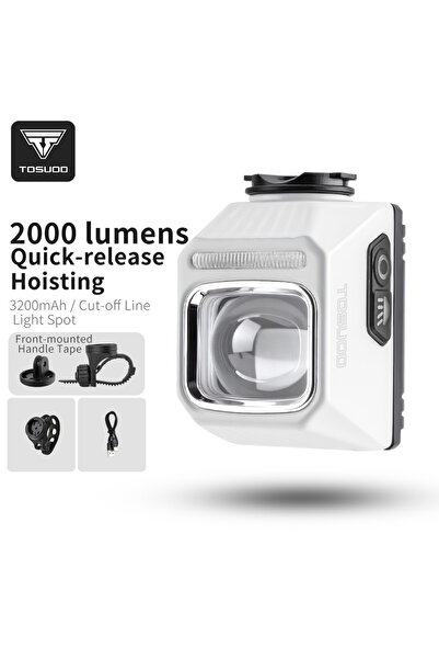 Choice CBLb10-02 TOSUOD Bicycle Headlight 2000 Lumens 3200mAh Power Type-C Ch...