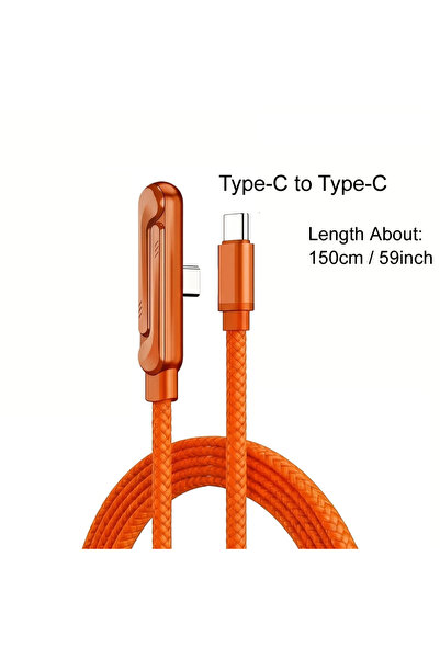 Choice1 C-C Orange Cable 240W Folding Mobile Phone Holder Data Cable USB-C Ty...