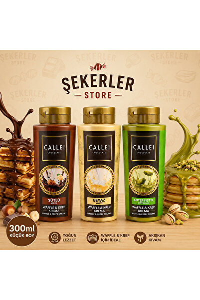 Callei Sütlü & Beyaz & Antep Mini Waffle Sos