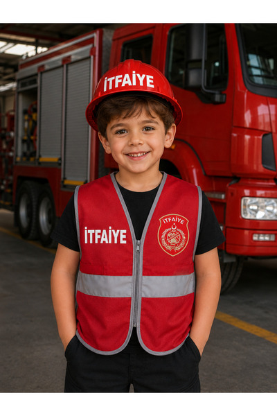 Teknik ÇOCUK İTFAİYE KOSTÜMÜ YELEK SETİ