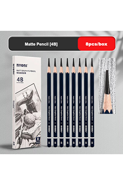 Choice6 8 قطع أقلام رصاص احترافية 4B 6/18 قطعة، HB 2B 4B 6B 8B 12B 14B 16B، أ...
