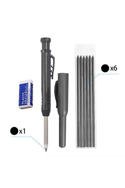 Choice23 قلم نجار صلب طراز Kit09 مع قلم رصاص قابل لإعادة التعبئة ومبراة مدمجة...