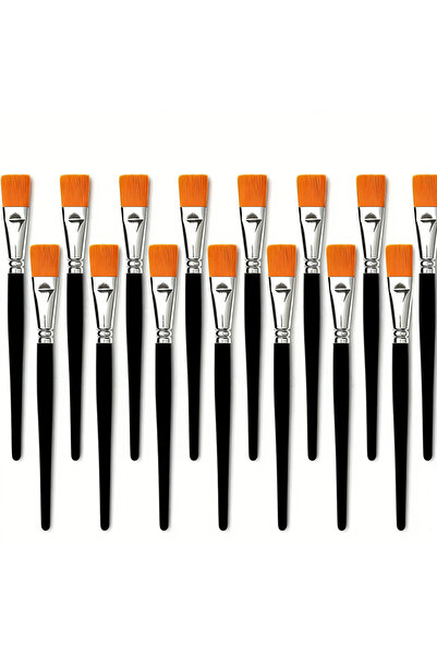 Choice 15 pcs 15Pieces Flat Paint Brushes, Watercolor & Acrylic, Synthetic Ny...